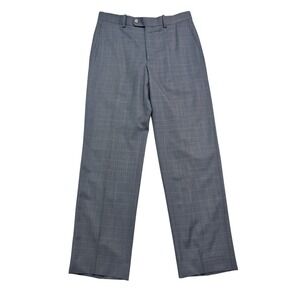 Aristo Eighteen 33x32 Gray Tan Windowpane Trousers Dress Pants Luxury‎ Wool
